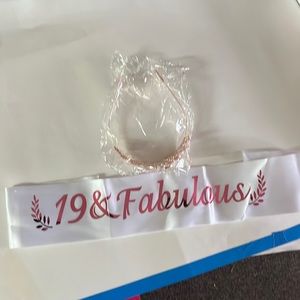 19 & fabulous sash and Tiara set